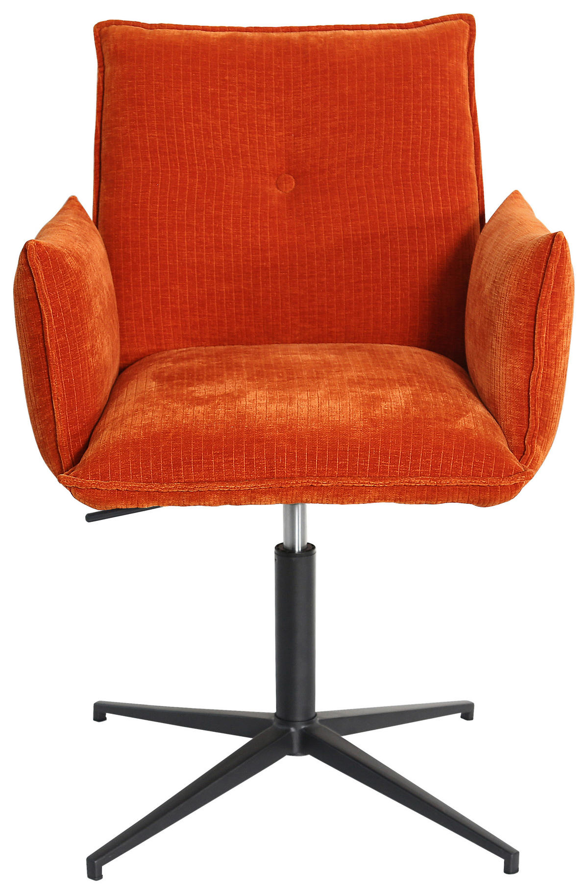 STOL MED ARMSTÖD järn sammet  - orange/svart, Design, metall/textil (63/63,5/86cm) - Novel
