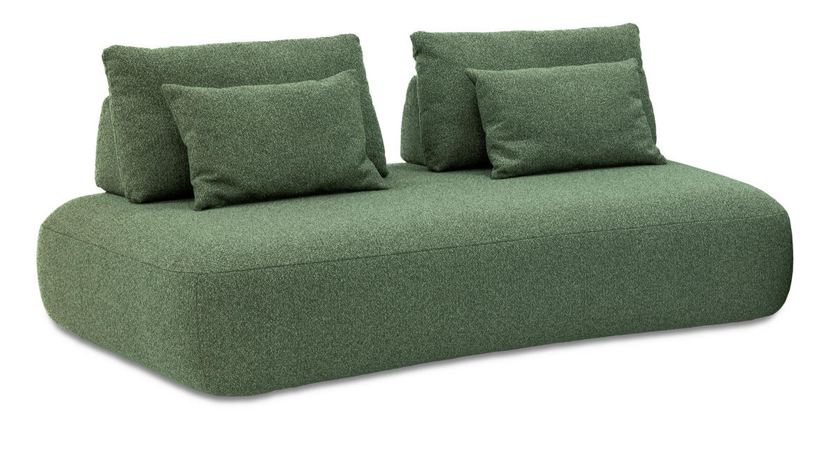 2-SITZER-SOFA Chilliano in Struktur Grün  - Schwarz/Grün, Design, Kunststoff/Textil (200/77/133cm) - Chilliano