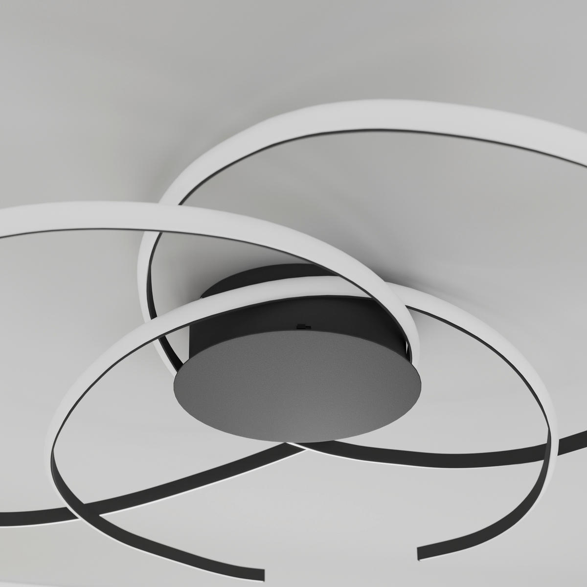 LED-DECKENLEUCHTE Norwich 98/25 cm   - Schwarz, Design, Kunststoff/Metall (98/25cm) - Novel