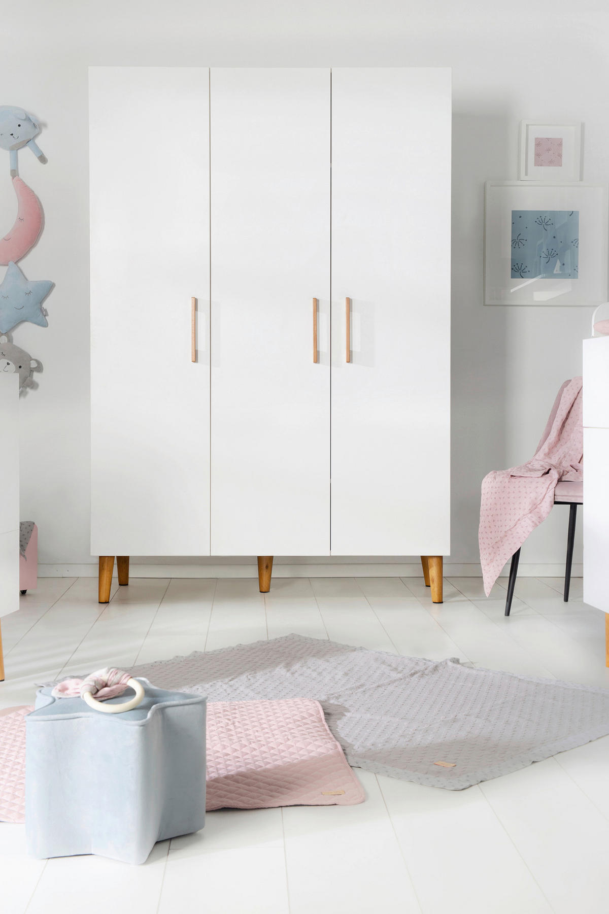 BABYKLEIDERSCHRANK roba Mick Weiß  - Weiß, Basics, Holzwerkstoff (134/198,5/50cm) - Roba