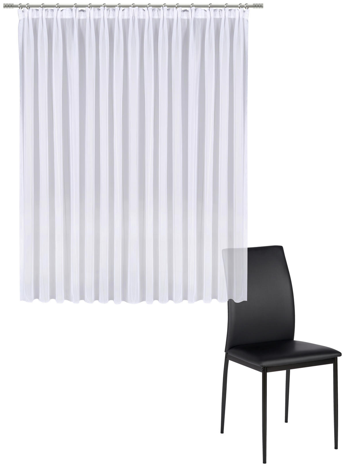 FERTIGSTORE  halbtransparent   300/145 cm  - Weiß/Grau, Basics, Textil (300/145cm) - Esposa