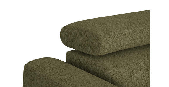 ECKSOFA in Webstoff Olivgrün 280/205 cm - Schwarz/Olivgrün, Design, Textil/Metall (280/205cm) - Xora