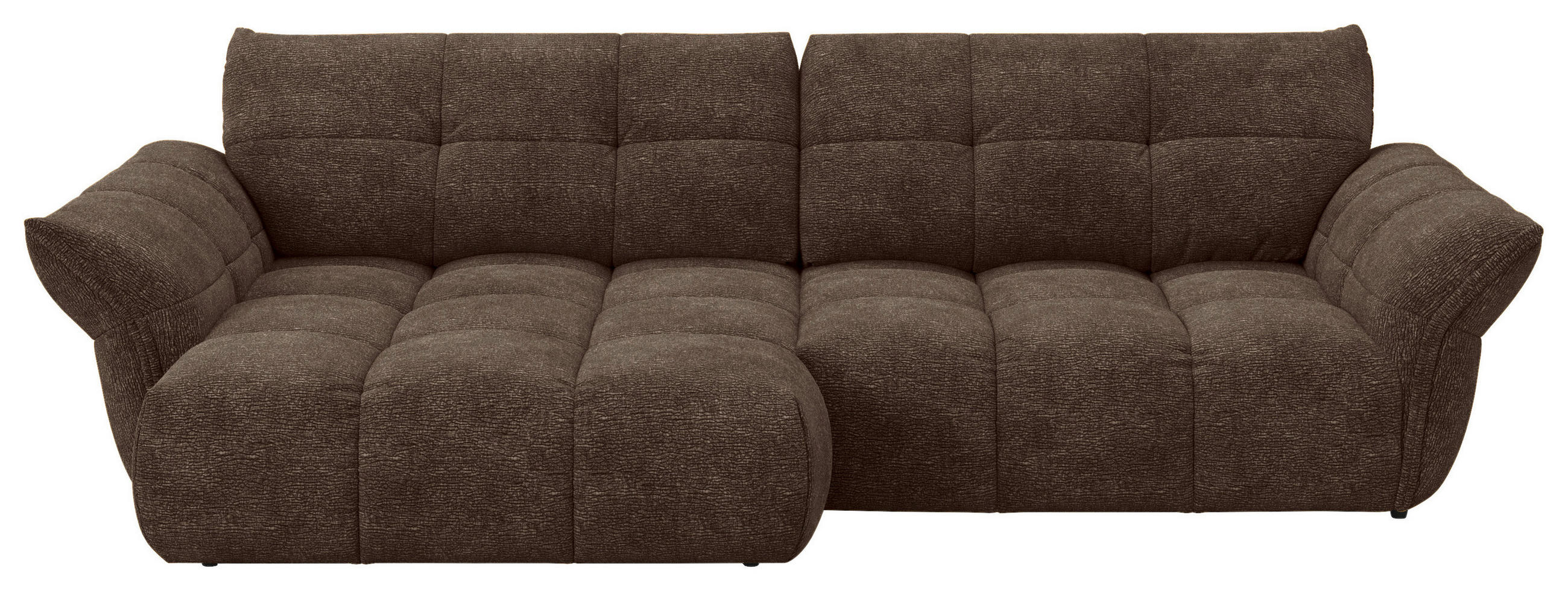 SAROKKANAPÉ textil sötétbarna  - sötétbarna/fekete, Design, műanyag/textil (177/312cm) - Welnova