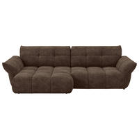 SAROKKANAPÉ textil sötétbarna  - sötétbarna/fekete, Design, műanyag/textil (177/312cm) - Welnova