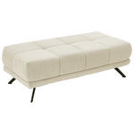 HOCKER Chenille Naturfarben  - Schwarz/Naturfarben, KONVENTIONELL, Textil/Metall (137/43/73cm) - Carryhome