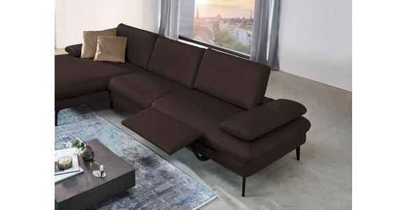 ECKSOFA in Echtleder Braun  - Schwarz/Braun, Design, Leder/Metall (157/325cm) - Dieter Knoll