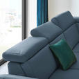 ECKSOFA in Echtleder Blau  - Blau/Schwarz, Design, Leder/Metall (285/239cm) - Cantus