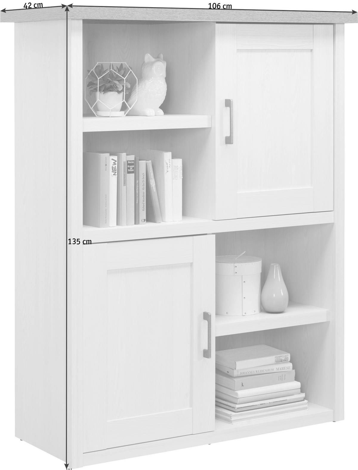 HIGHBOARD  in 106/135/42 cm  - Trüffeleichefarben/Graphitfarben, LIFESTYLE, Holzwerkstoff/Metall (106/135/42cm) - Carryhome