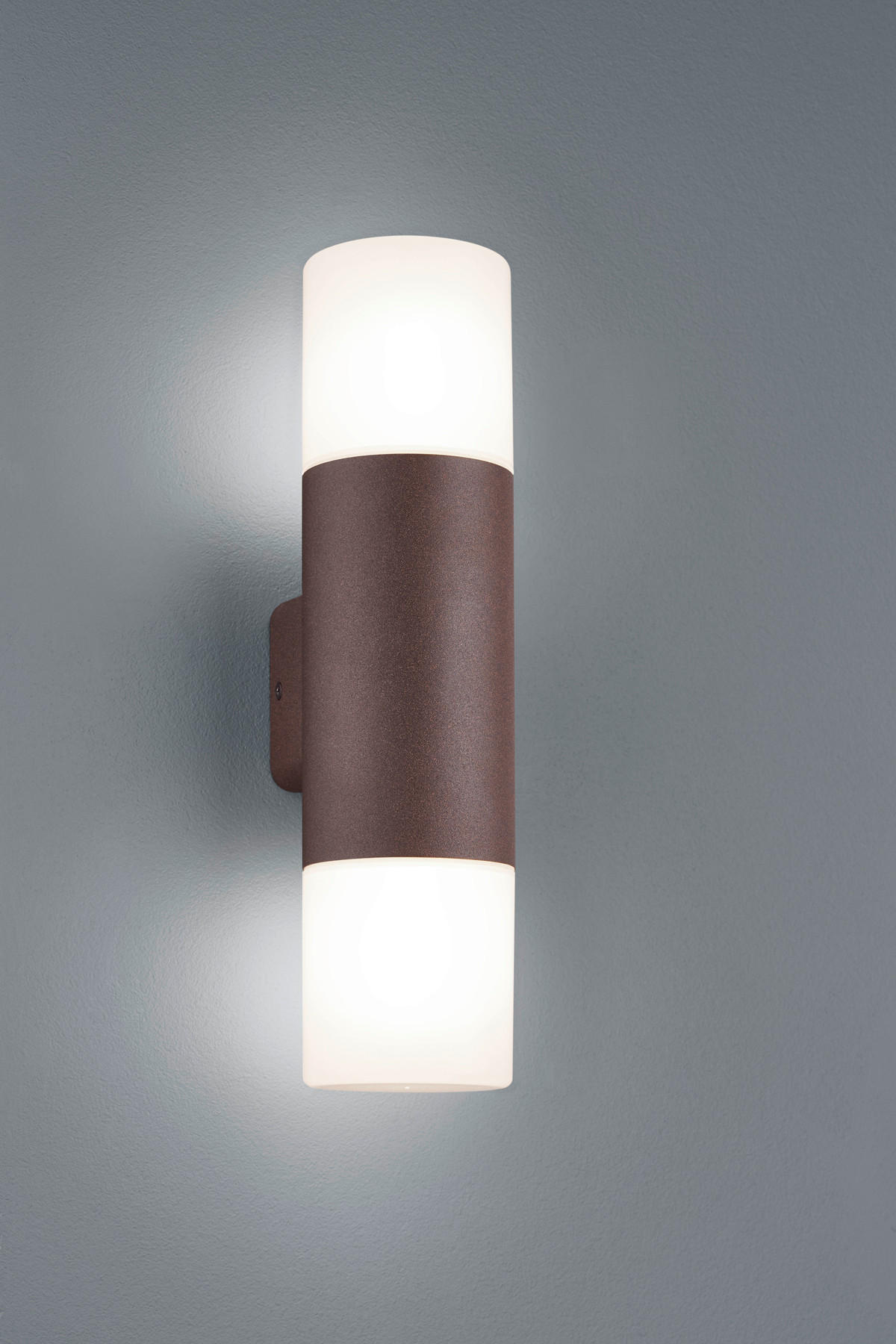 VÄGGLAMPA FÖR UTOMHUS - vit/rostfärgad, Klassisk, metall/plast (8,5/33cm) - Trio Leuchten