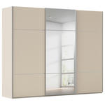SCHWEBETÜRENSCHRANK 301/223/68 cm 3-türig Champagner  - Champagner/Alufarben, KONVENTIONELL, Glas/Holzwerkstoff (301/223/68cm) - Novel