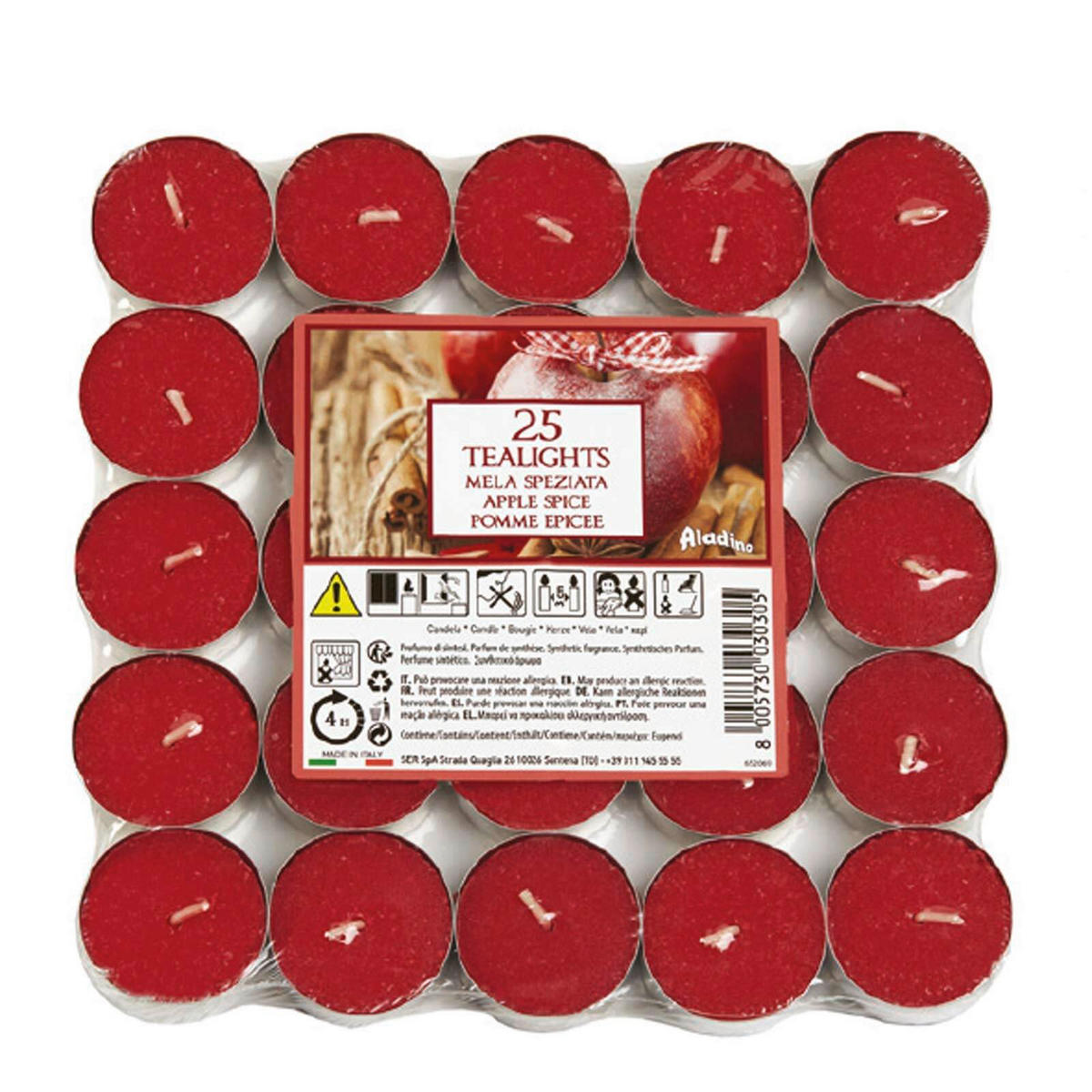 SET ČAJNIH SVEĆICA   - Osnovno, staklo/drvo (3,7/1,8cm)