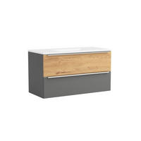 WASCHTISCHKOMBI  - Wildeiche/Edelstahlfarben, Trend, Holzwerkstoff/Stein (100/54/47cm) - Held