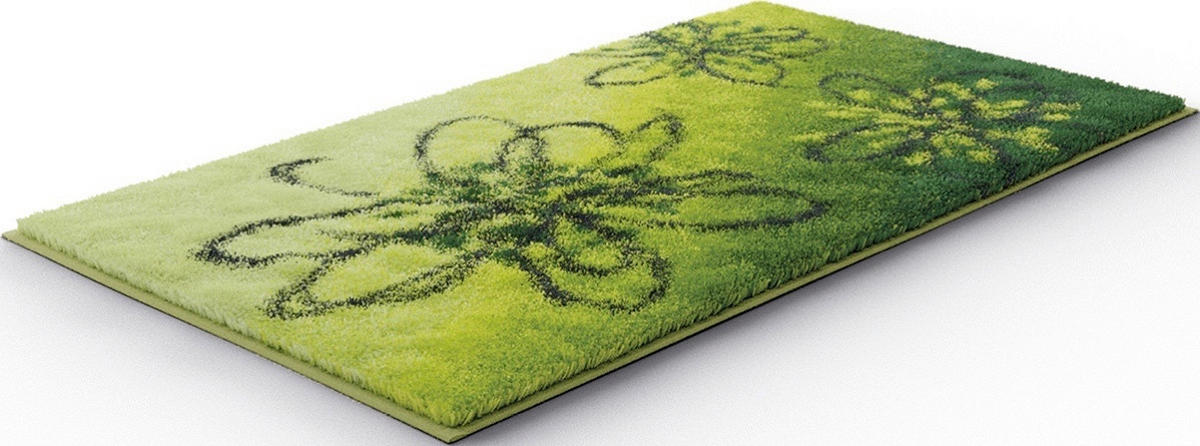 BADEMATTE Grün 60/100 cm  - Grün, KONVENTIONELL, Kunststoff/Textil (60/100cm) - Grund