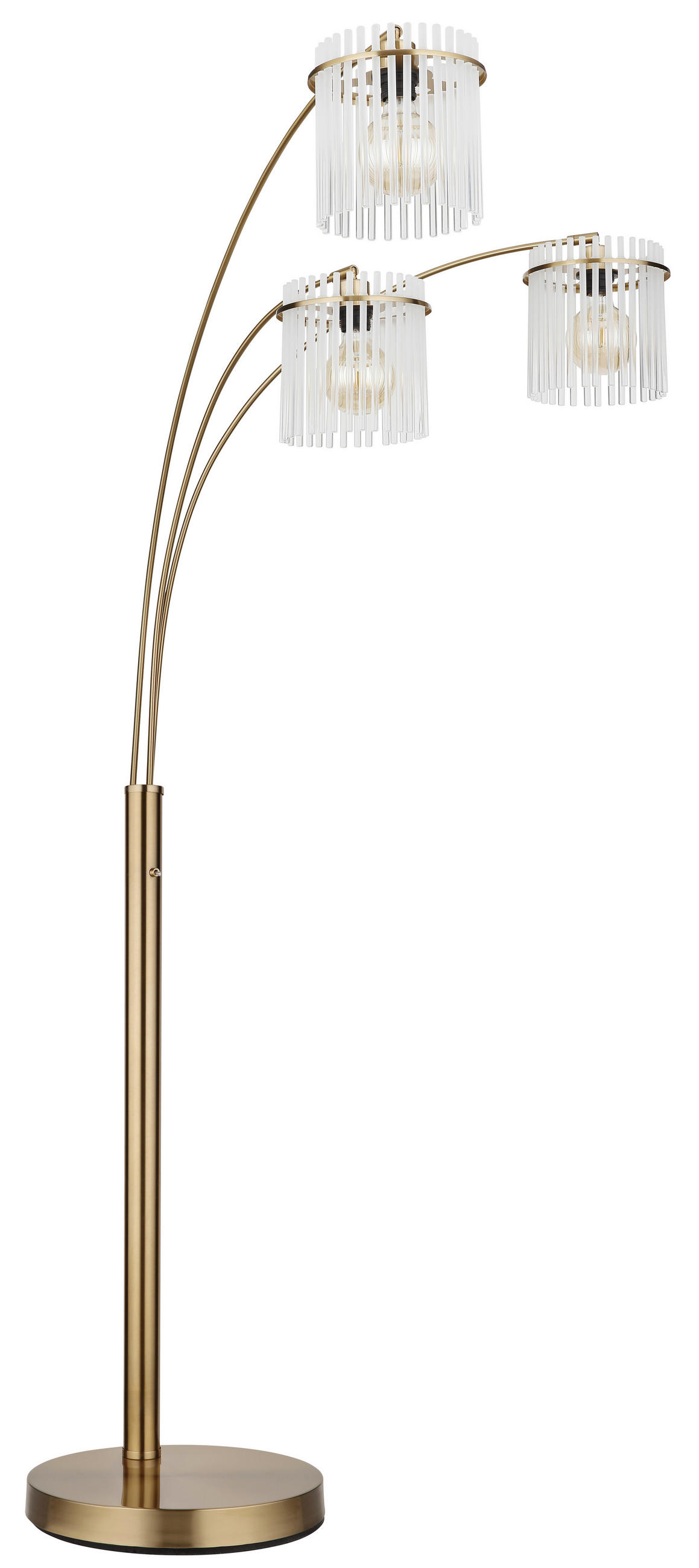 STEHLEUCHTE GORLEY 100/160/180 cm   - Klar/Goldfarben, Trend, Glas/Kunststoff (100/160/180cm) - Globo