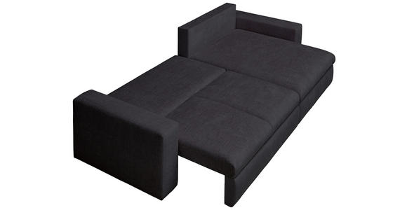 ECKSOFA in Chenille Anthrazit  - Anthrazit/Schwarz, KONVENTIONELL, Kunststoff/Textil (292/150cm) - Hom`in