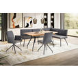 ECKBANK 225/165 cm in Anthrazit - Anthrazit/Schwarz, Design, Textil/Metall (225/165cm) - Moderano