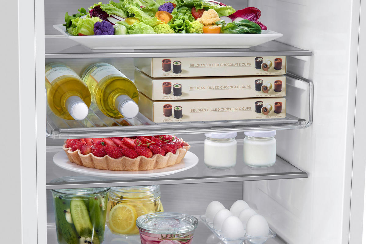 KÜHLSCHRANK 54/193,5/55 cm BRB80F30ADF0EF  - Edelstahlfarben/Weiß, Basics, Glas/Metall (54/193,5/55cm) - Samsung