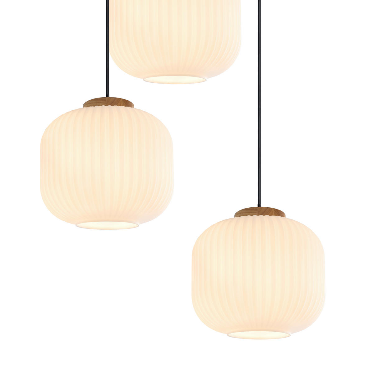 HÄNGELEUCHTE 47.5/120 cm  - Weiß, Trend, Glas/Holz (47.5/120cm) - Collet's Monde