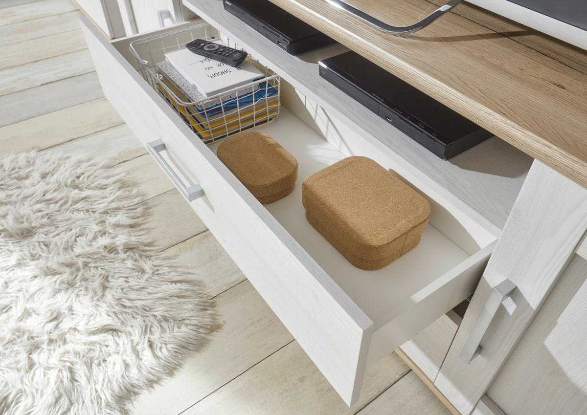 PAROI MURALE 2-teilig  in Eiche San Remo 200/60/38 cm  - Silberfarben/Lärchefarben, Lifestyle, Holzwerkstoff/Kunststoff (200/60/38cm) - MID.YOU