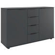 SIDEBOARD  130/83/41 cm 4 Schublade(n)  - Schwarz/Graphitfarben, Design, Holzwerkstoff/Kunststoff (130/83/41cm) - Carryhome