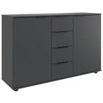 SIDEBOARD  130/83/41 cm 4 Schublade(n)  - Schwarz/Graphitfarben, Design, Holzwerkstoff/Kunststoff (130/83/41cm) - Carryhome