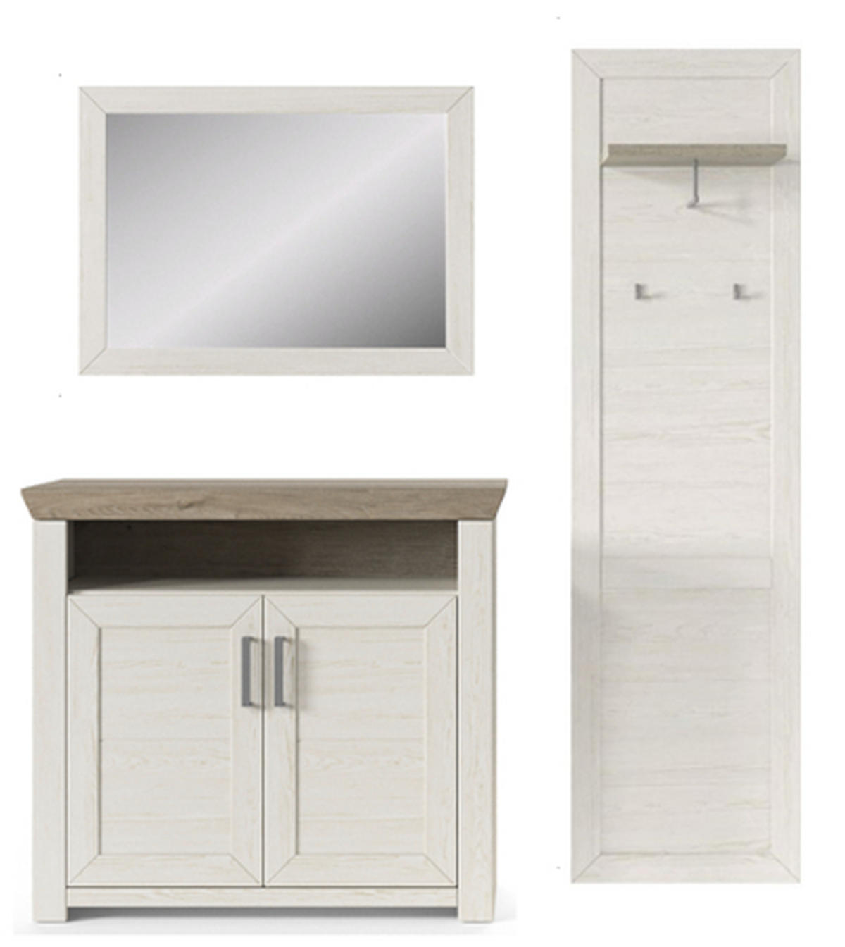 GARDEROBE 3-teilig  in 172/201/42,2 cm  - Eichefarben/Pinienfarben, Basics, Holzwerkstoff (172/201/42,2cm) - SetOne by Musterring