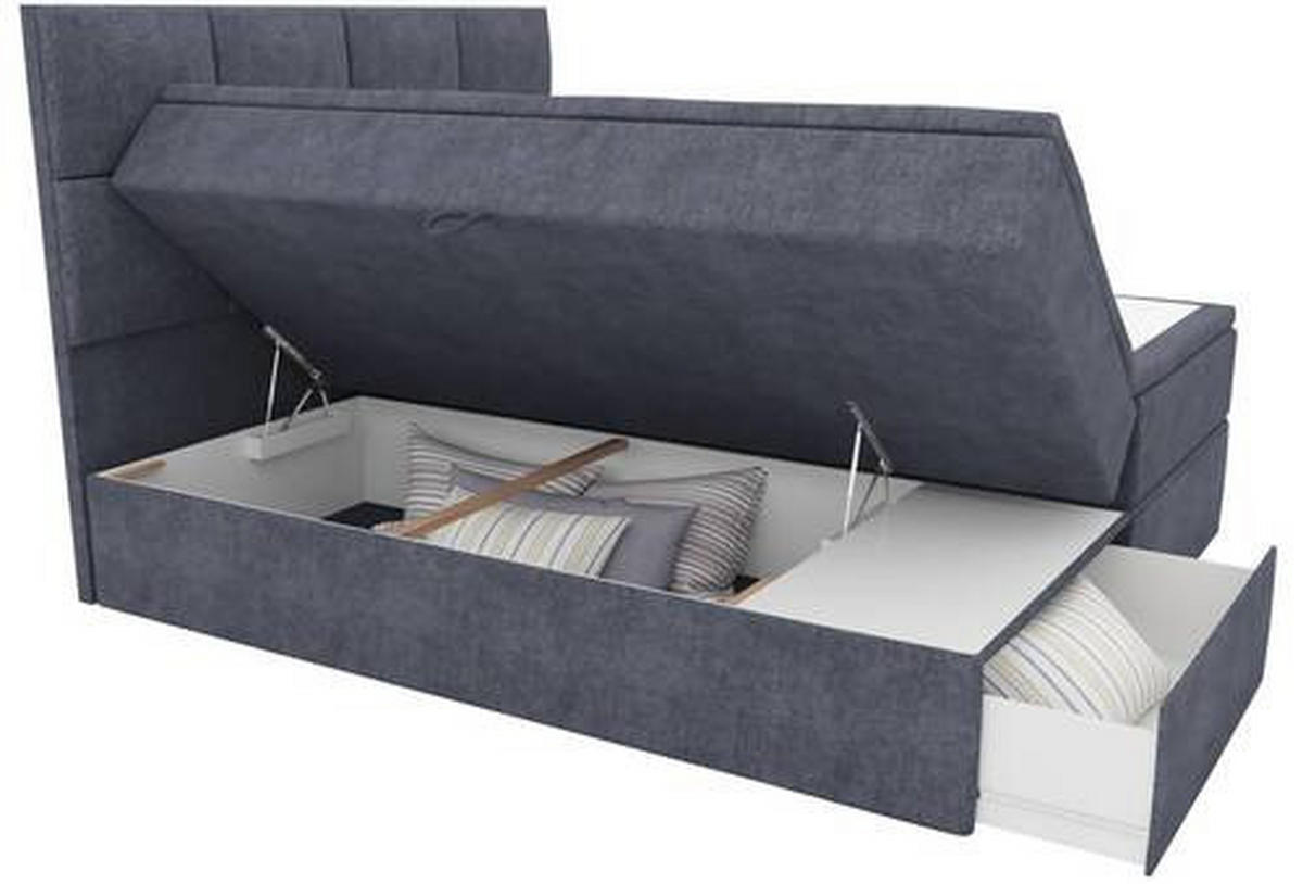 BOXBETT 140/200 cm  in Dunkelgrau  - Dunkelgrau/Schwarz, Konventionell, Kunststoff/Textil (140/200cm) - Boxxx