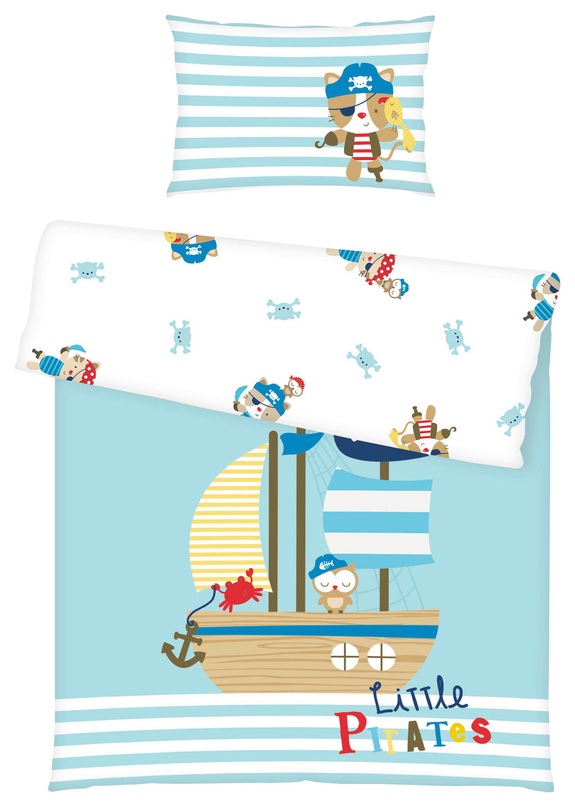 BABYBETTWÄSCHE LITTLE PIRATE Renforcé 100/135 cm  - Multicolor, KONVENTIONELL, Textil (100/135cm) - Herding