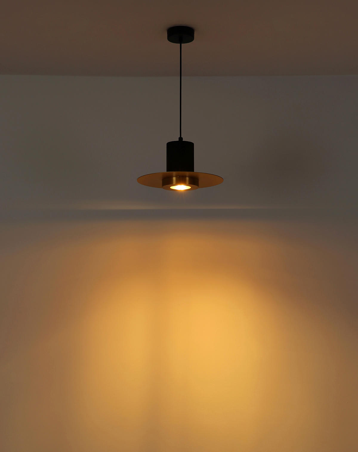 HÄNGELEUCHTE Shanna 28/130 cm  - Messingfarben/Schwarz, Design, Kunststoff/Stein (28/130cm) - Globo