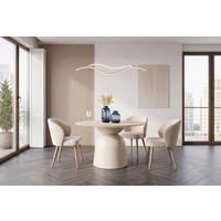 ESSTISCH 120/120/75 cm  Metall, Stein rund Beige  - Beige, MODERN, Stein/Metall (120/120/75cm) - Livetastic