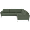 ECKSOFA in Velours, Feincord Grün  - Schwarz/Grün, Design, Textil/Metall (280/254cm) - Beldomo Style