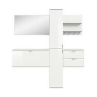 GARDEROBE 5-teilig  - Weiss Hochglanz/Weiss, Design, Holzwerkstoff (174cm) - Livetastic