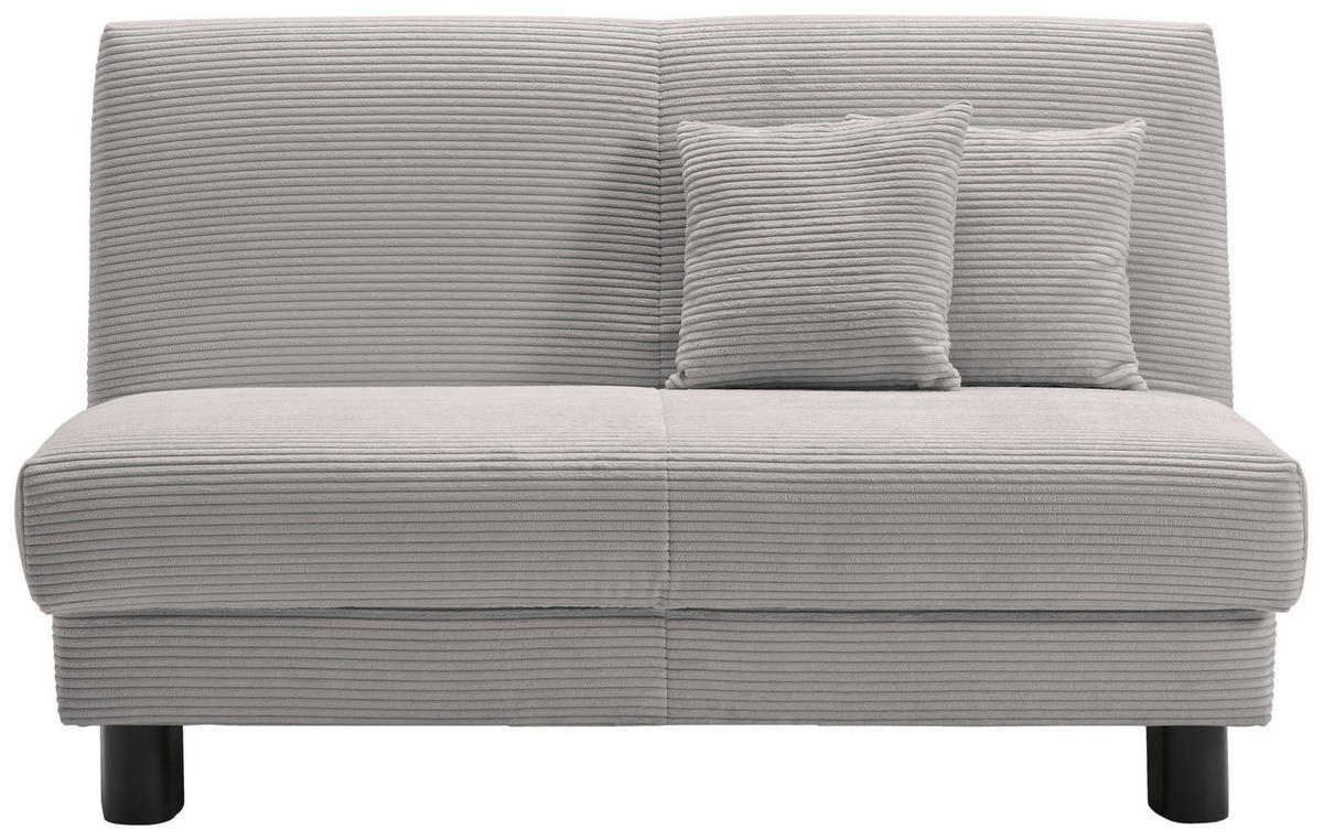 SCHLAFSOFA Cord Hellgrau  - Hellgrau/Schwarz, Design, Textil/Metall (145/85/100cm) - Carryhome