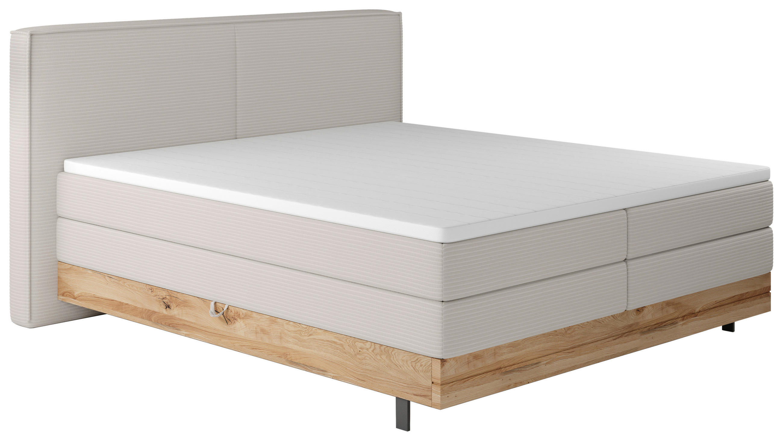 BOXSPRINGBETT 180/200 cm  in Creme  - Creme/Schwarz, Natur, Holz/Textil (180/200cm) - Valnatura