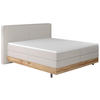 BOXSPRING KREVET 160/200 cm     krem  - crna/krem, Prirodno, tekstil/drvo (160/200cm) - Valnatura