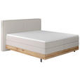 BOXSPRINGBETT 160/200 cm  in Creme  - Creme/Schwarz, Natur, Holz/Textil (160/200cm) - Valnatura
