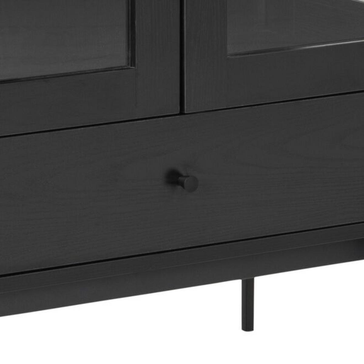 VITRINA 75/152/37,5 cm   - prozirno/crna, Konvencionalno, staklo/drvni materijal (75/152/37,5cm) - MID.YOU