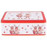 CUTIE PENTRU BISCUIțI  4.2 l  - alb/roșu, Basics, metal (26,5/18,5/9,4cm) - X-Mas