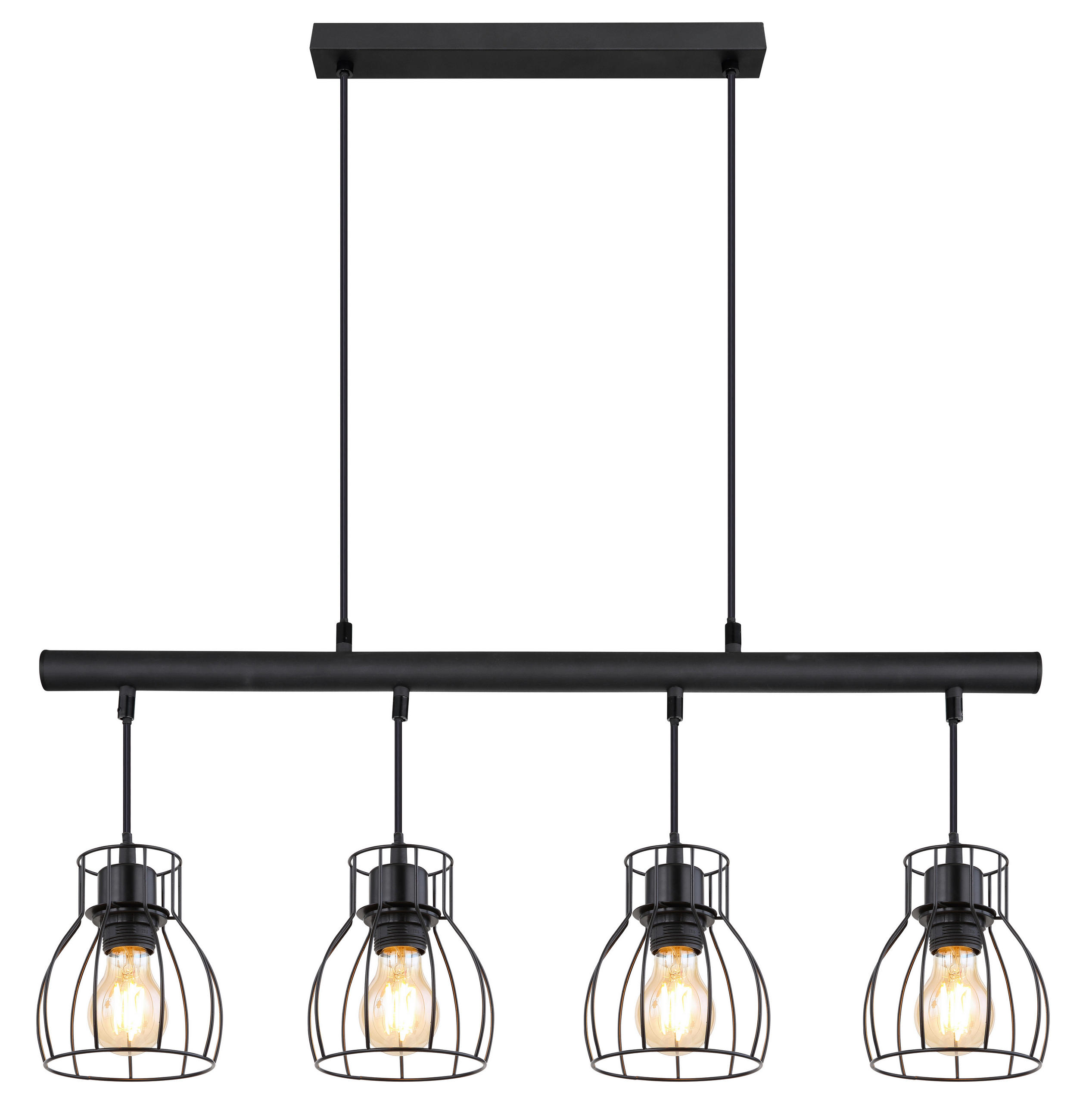 LED-HÄNGELEUCHTE 77/14/120 cm - Schwarz, Trend, Kunststoff/Metall (77/14/120cm) - Globo