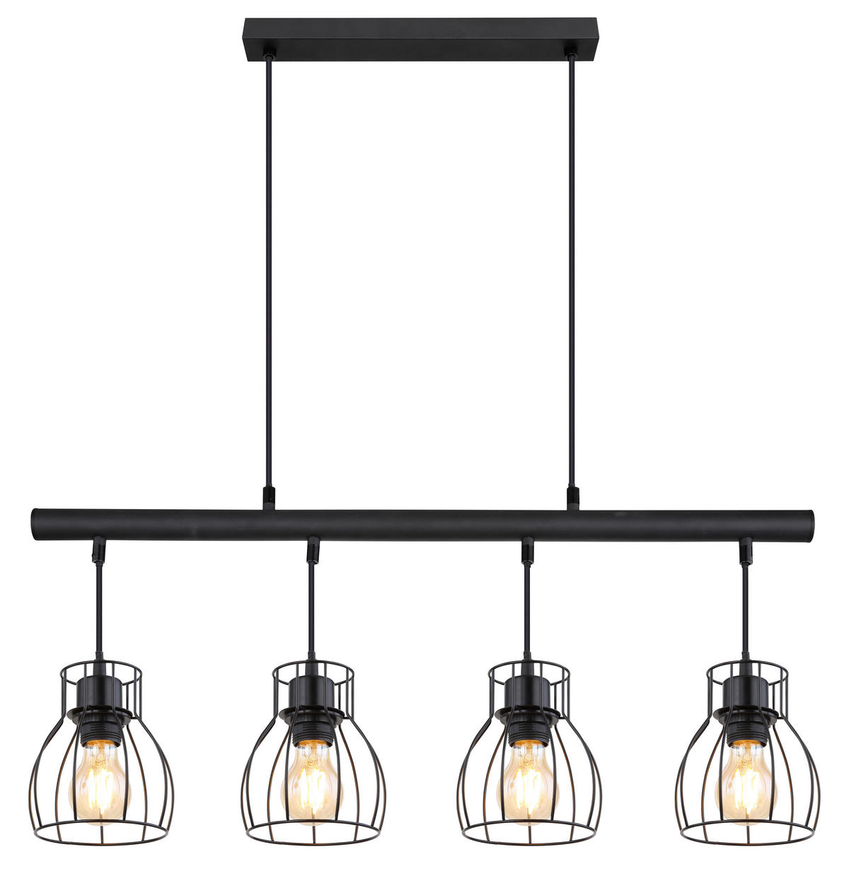 LED-HÄNGELEUCHTE 77/14/120 cm    - Schwarz, Trend, Kunststoff/Metall (77/14/120cm) - Globo