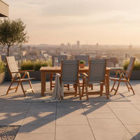 GARTENTISCHGRUPPE  - Grau/Akaziefarben, Basics, Holz/Textil (180-260/100/75cm) - Gardenson