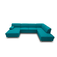 WOHNLANDSCHAFT Petrol Webstoff  - Chromfarben/Petrol, KONVENTIONELL, Textil/Metall (150/308/194cm) - MID.YOU
