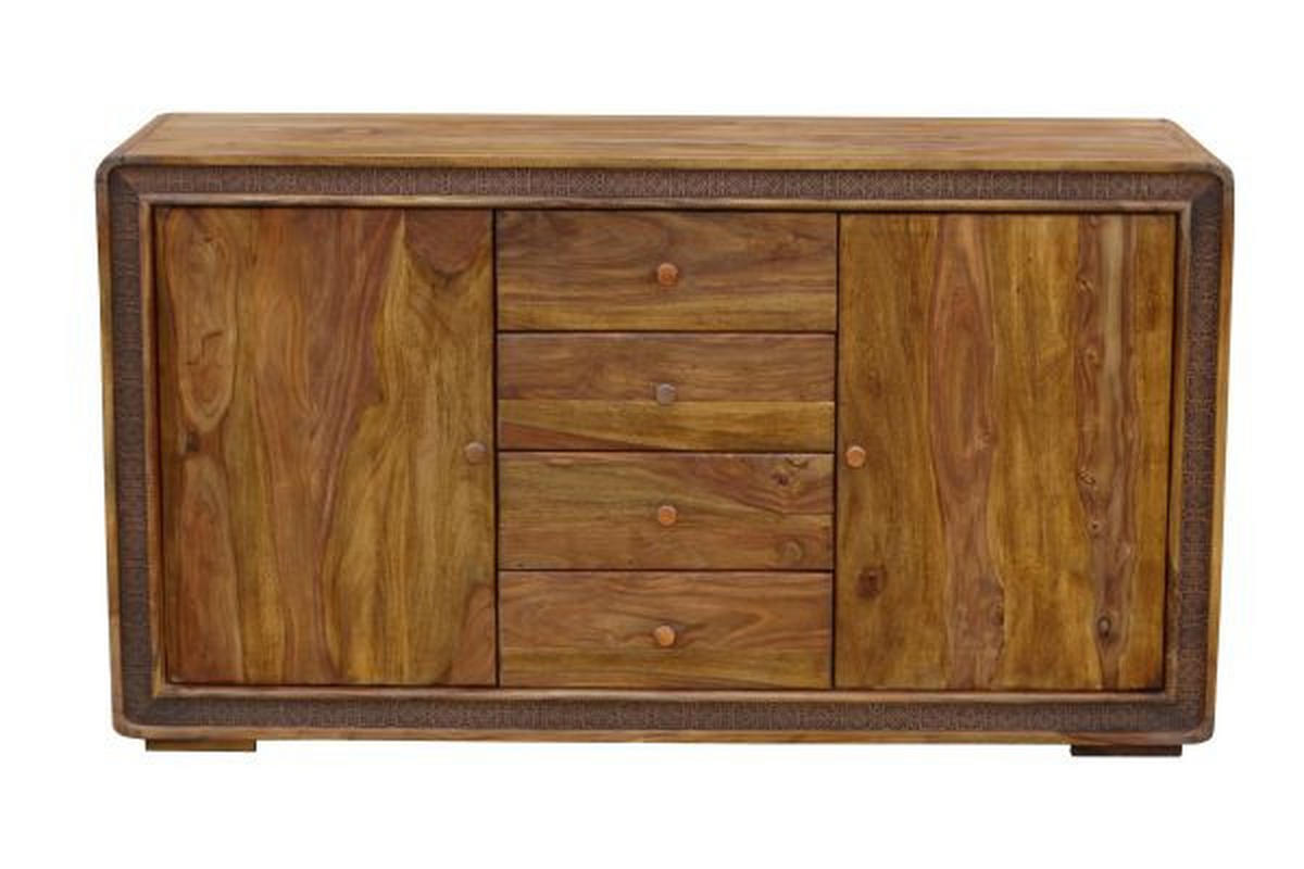 TÁLALÓSZEKRÉNY 150/85/40 cm  - barna/sheesham, Lifestyle, faalapú anyag/fém (150/85/40cm) - Landscape