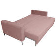 SCHLAFSOFA Cord Rosa  - Schwarz/Rosa, KONVENTIONELL, Textil/Metall (222/93/98cm) - Carryhome
