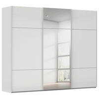SCHWEBETÜRENSCHRANK Grau, Weiss  - Weiss/Grau, Konventionell, Glas/Holzwerkstoff (242/223/68cm) - Novel