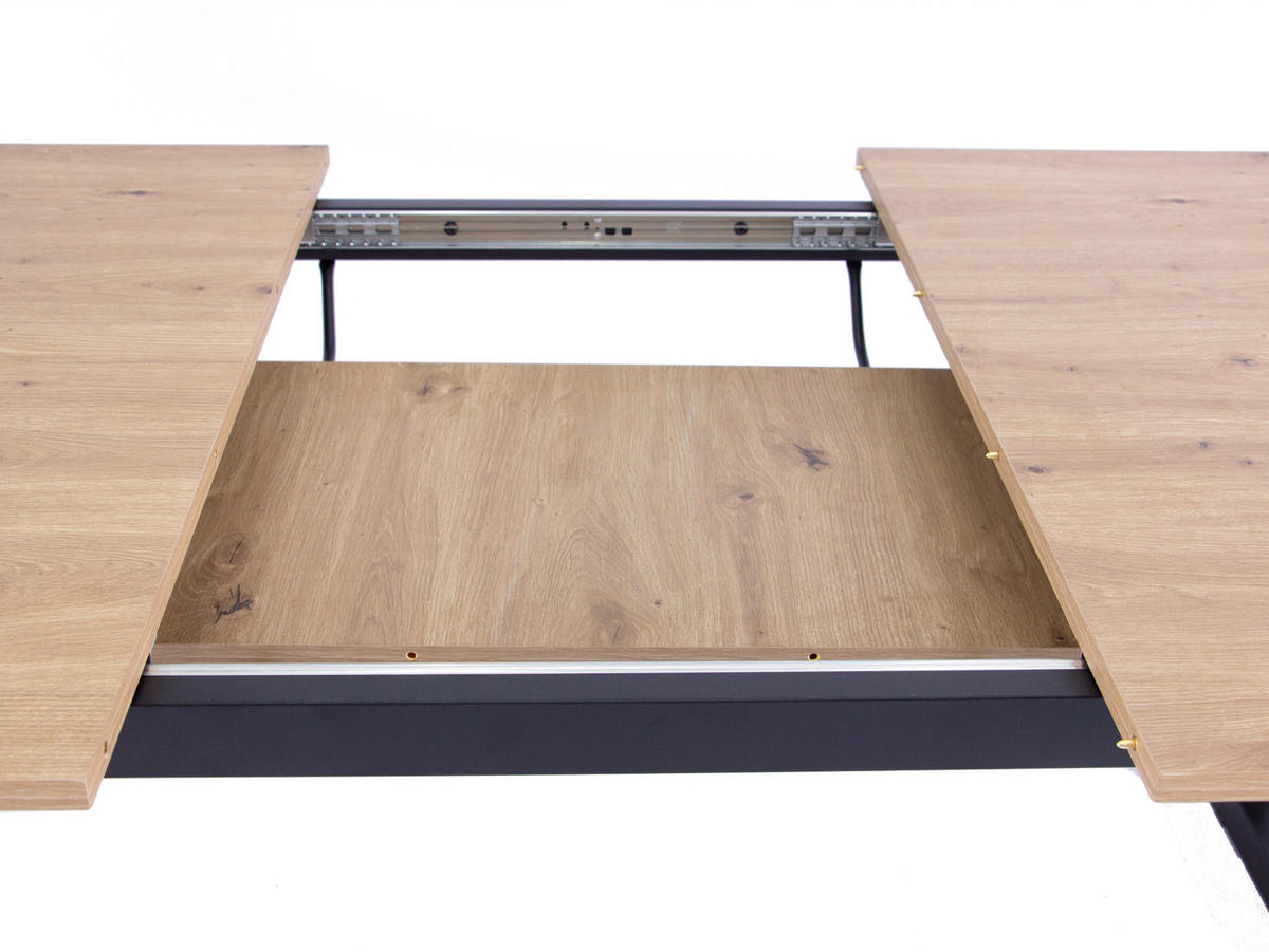 ESSTISCH in Metall, Holzwerkstoff  - Schwarz/Eiche Artisan, KONVENTIONELL, Holzwerkstoff/Metall (160-200/76/90cm) - MID.YOU