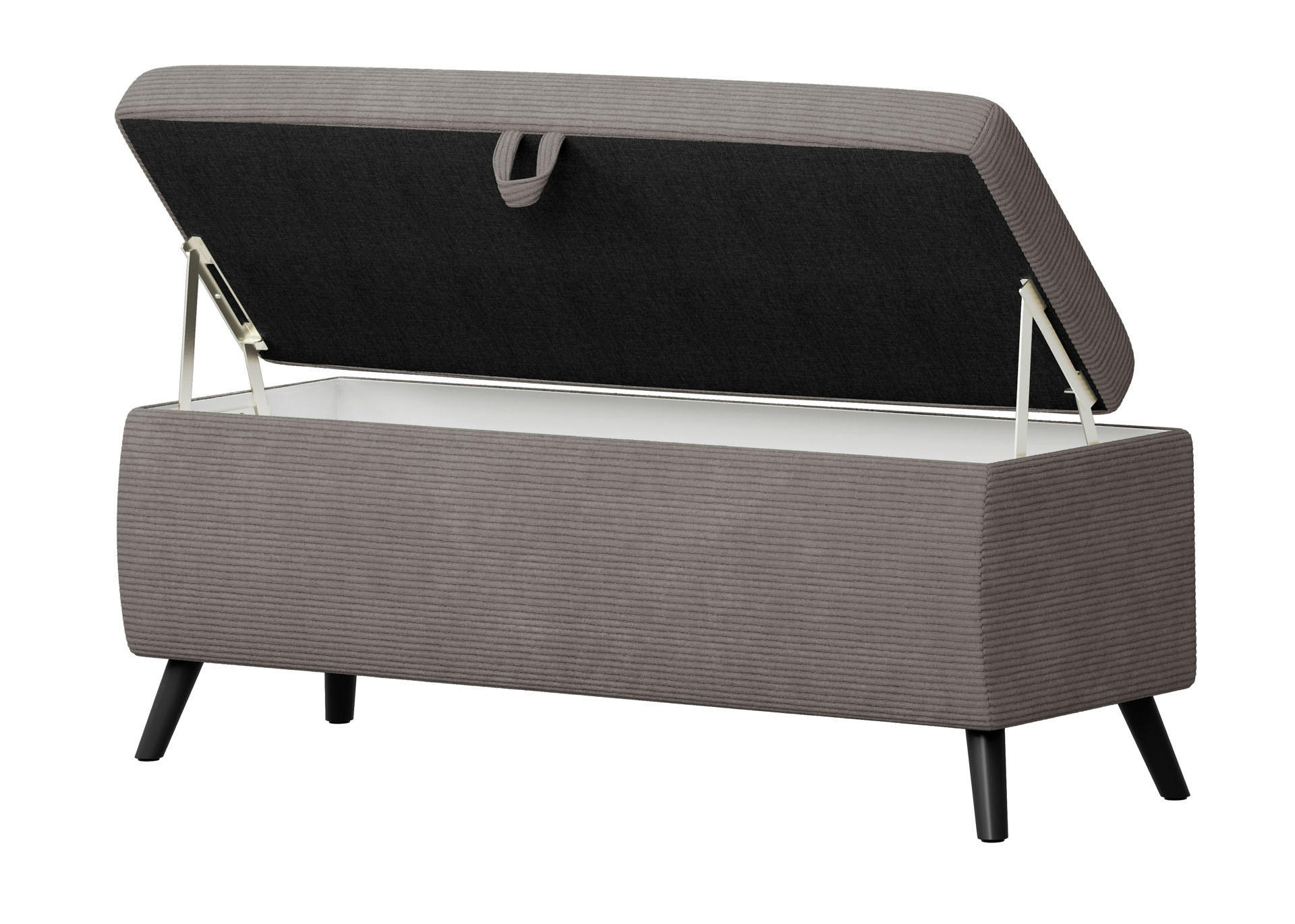 BETTBANK Cord Grau  - Schwarz/Grau, Trend, Holz/Textil (145/45/50cm) - Esposa