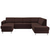 WOHNLANDSCHAFT in Chenille Dunkelbraun  - Chromfarben/Dunkelbraun, Design, Kunststoff/Textil (165/301/198cm) - Xora