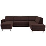 WOHNLANDSCHAFT in Chenille Dunkelbraun  - Chromfarben/Dunkelbraun, Design, Kunststoff/Textil (165/301/198cm) - Xora