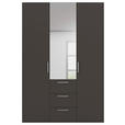DREHTÜRENSCHRANK  in Graphitfarben  - Edelstahlfarben/Graphitfarben, Basics, Glas/Holzwerkstoff (151/235/61cm) - Novel